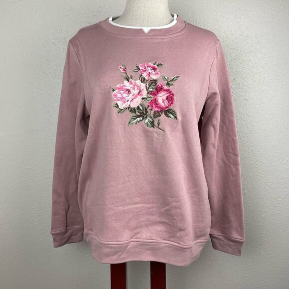 EUC Adrian Delafield Womens Mauve Sweatshirt Size L - Picture 1 of 7